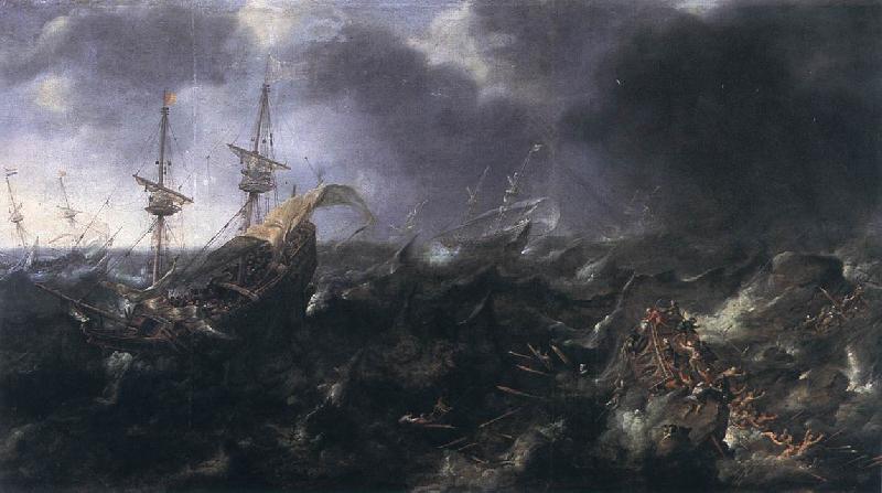 EERTVELT, Andries van Ships in Peril f oil painting image